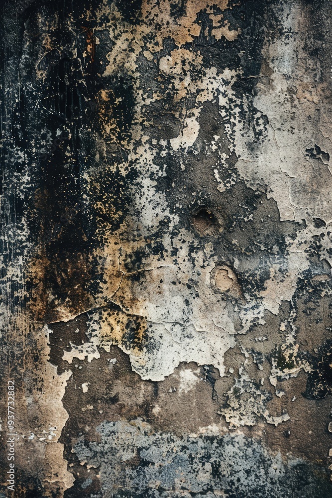 Canvas Prints A worn out wall with peeling paint, perfect for adding texture to your design