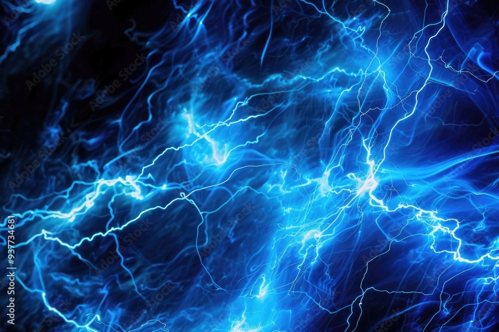 Poster a close-up shot of a lightning effect on a dark black background