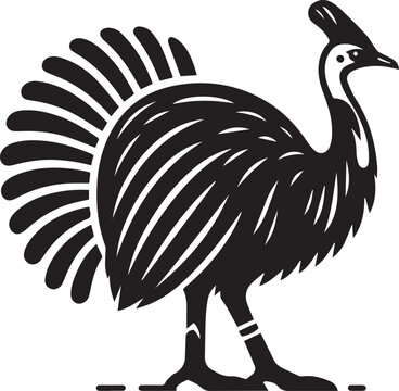 recommend clip art: simple vector silhouette of a Cassowary, cassowary silhouette icon