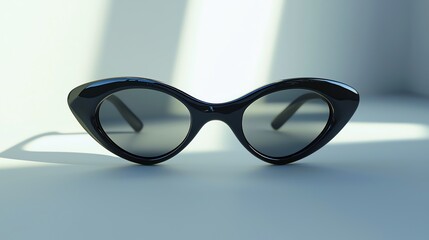Black cat eye sunglasses with a light grey lens