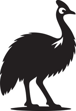 recommend clip art: simple vector silhouette of a Cassowary, cassowary silhouette icon