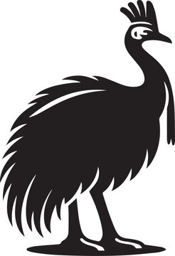 recommend clip art: simple vector silhouette of a Cassowary, cassowary silhouette icon