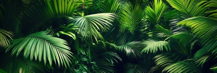 Lush Tropical Jungle with Dense Green Foliage