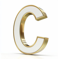 3d golden font letter C