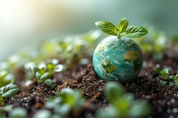 Earth day concept on white background, World environment day