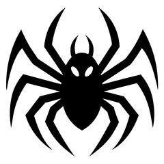 An attractive, popular logo of a spooky spider for Halloween crafts.
