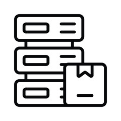 Warehouse inventory, amazing icon of shipping and delivery data storage