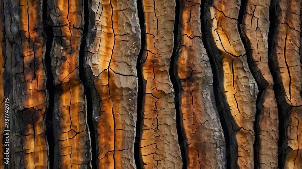 Canvas Prints burnt tree bark