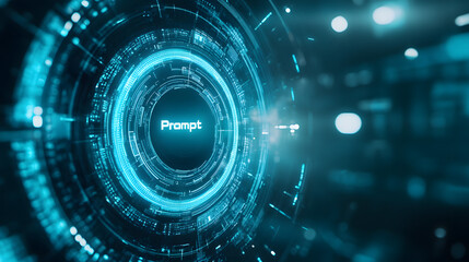 Futuristic AI prompt illustration. High-tech background concept. innovation technology