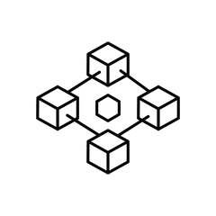 Blockchain icon vector stock illustration