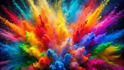 Colorful explosion of rainbow holi powder on background, rainbow, holi powder, colorful, explosion,colorful splash