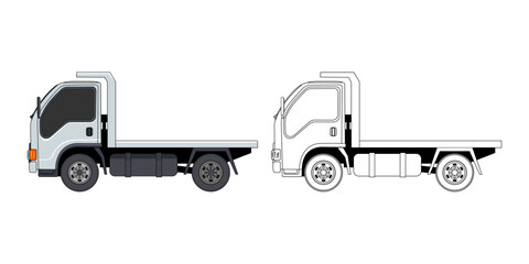 Flatbed Truck Cartoon Design Illustration vector eps format suitable for your design needs logo illustration animation etc