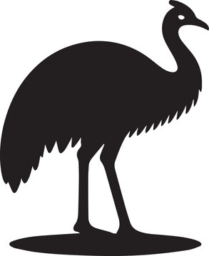 recommend clip art: simple vector silhouette of a Cassowary, cassowary silhouette icon