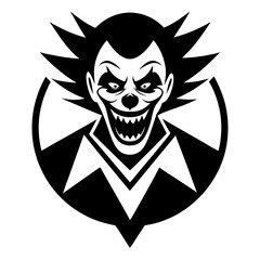 An attractive, modern logo of a spooky mask for Halloween disguises.