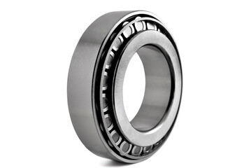 roller cone-shaped bearing on a white background, spare part for cars and mechanisms,  selective...