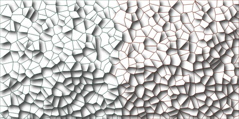 Abstract white paper cut shadows background realistic crumpled decoration textured with multi layers.  Quartz glass natural fragment with crack floor light design.