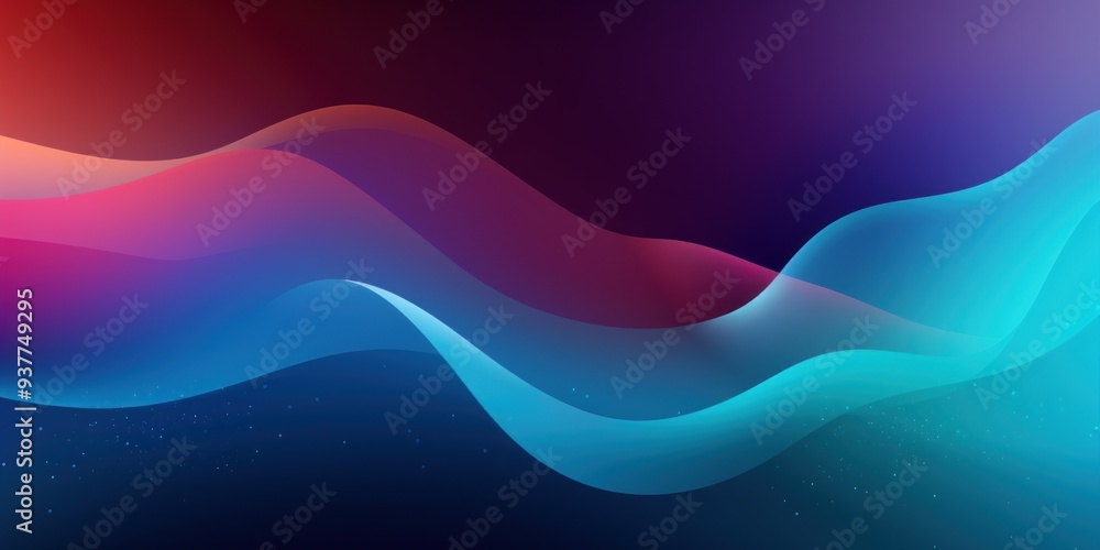 Poster neon flowing waves gradient abstract background for dynamic web design. colorful wave motion gradien