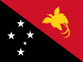 Papua New Guinea vector flag. Accurate dimensions and official colors. This file is suitable for digital editing and printing of any size.