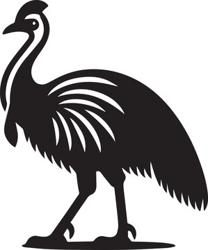 recommend clip art: simple vector silhouette of a Cassowary, cassowary silhouette icon