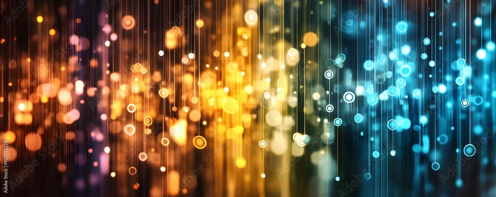 Aufkleber abstract bokeh lights background with strings.