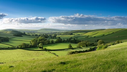 Fototapeta premium british countryside scene, AI generated