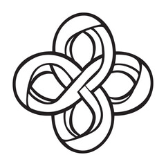 Celtic Tree of Life Clipart, Celtic Tree  Silhouette - A Eternal Knot illustration in black and white