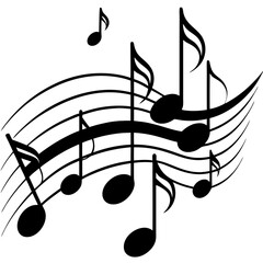 music notes  silhouette Vector