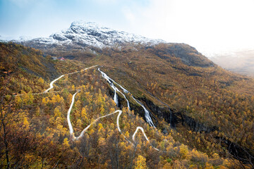 Autumn scenery near Flam, Norway