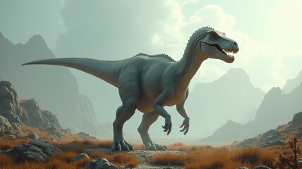 Fototapeta premium Majestic dinosaur in a fantasy landscape