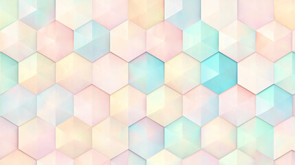 Pastel Geometric Hexagon Pattern with Soft Gradient Color Blocks
