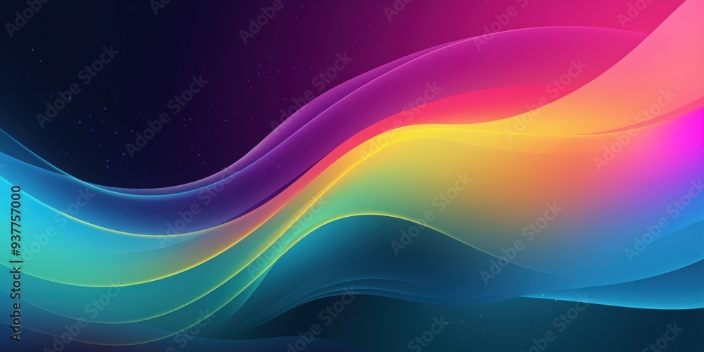Aufkleber neon flowing waves gradient abstract background for dynamic web design. colorful wave motion gradien