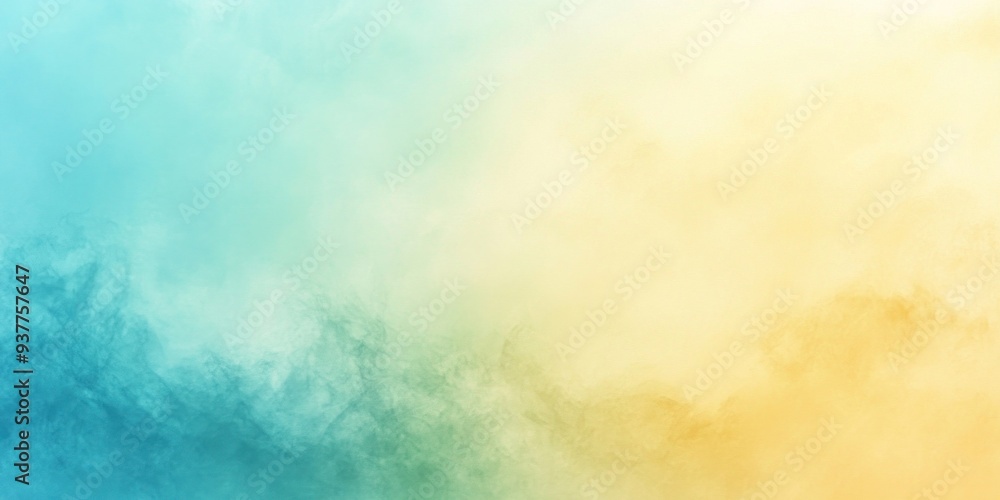 Poster yellow to blue smooth gradient background for summer vibes copy space, texture banner design, minima