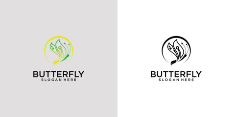 Creative butterfly logo design with unique concept  premium vector