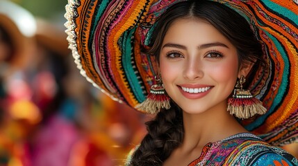 Fototapeta premium Latin women in traditional clothing from different cultures looking at camera