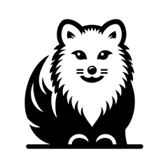 Arctic fox vector icon illustration.