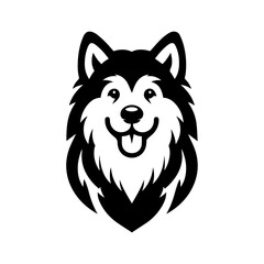 Alaskan malamute head vector icon
