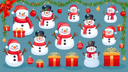 sticker happy snowman christmas