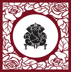 Fototapeta premium Decorating for a Makhar (shrine or stage) for Lord Ganesha during Ganesh Chaturthi or any other special occasion involves creativity and devotion 