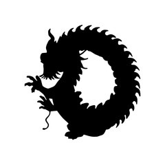 Vector black and white dragon Chinese 
