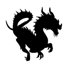 Vector black and white dragon Chinese 