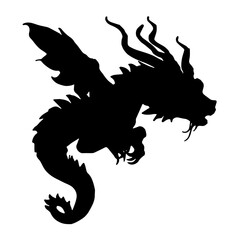 Vector black and white dragon Chinese 