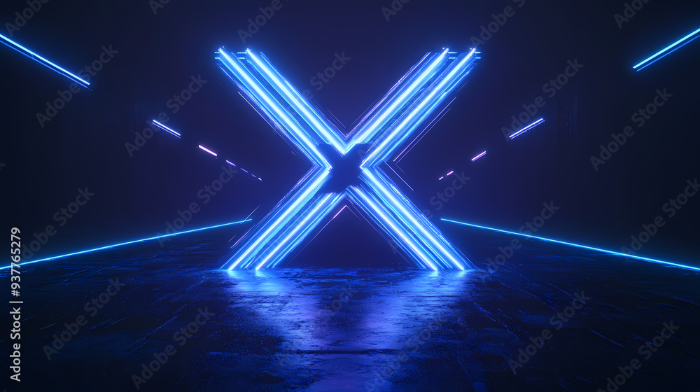 Wall mural technology letter x