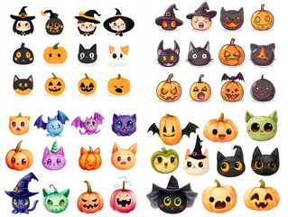 Fototapeta premium Halloween emojis