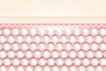 cosmetic advertising, moist skin layers, 3d illustration