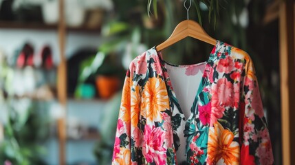 Naklejka premium Floral Dress on a Hanger