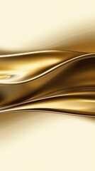 Abstract Gold Metallic Wave Background with Smooth Glossy Curves