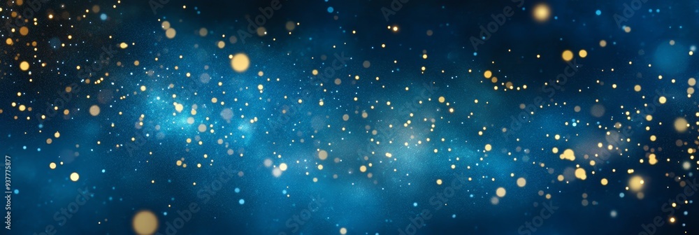Poster abstract blue background with sparkling lights - this abstract image features a blue background with