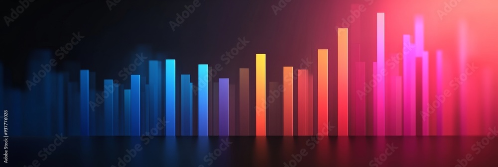 Poster abstract colorful bars - digital art - abstract image of colorful bars representing growth, progress