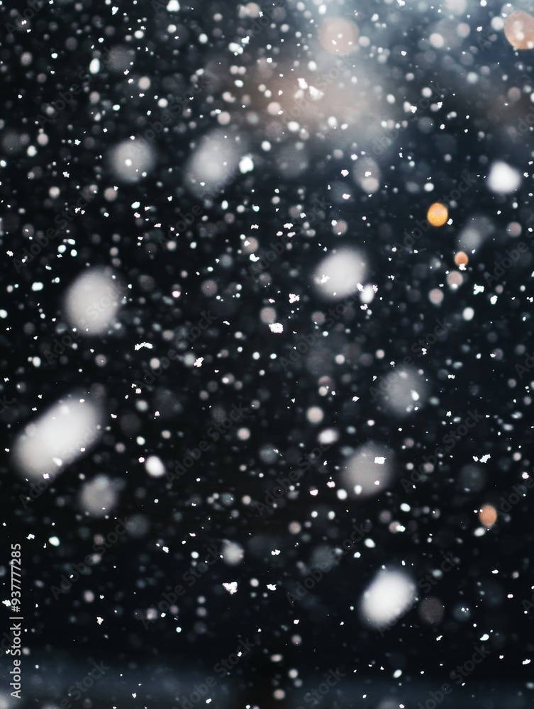 Poster abstract snowfall background - winter wonderland - a mesmerizing abstract image of snowfall against 