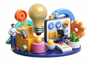 Creative AI-Enhanced Strategic Brainstorming Team: Innovating with Data-Driven Strategy Using AI Tools. Collaborative Atmosphere Emphasizing Innovation and Teamwork in Planning Process. Concept for Ph